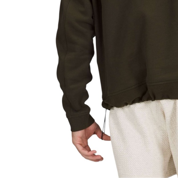 Lululemon French Terry Oversized Long Sleeve Crew Dark Olive Green XL M3DF8S - Picture 4 of 7